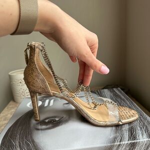 NEW! JLO Jennifer Lopez Debbye Sandal, Women's Size 8M, Cream/Clear